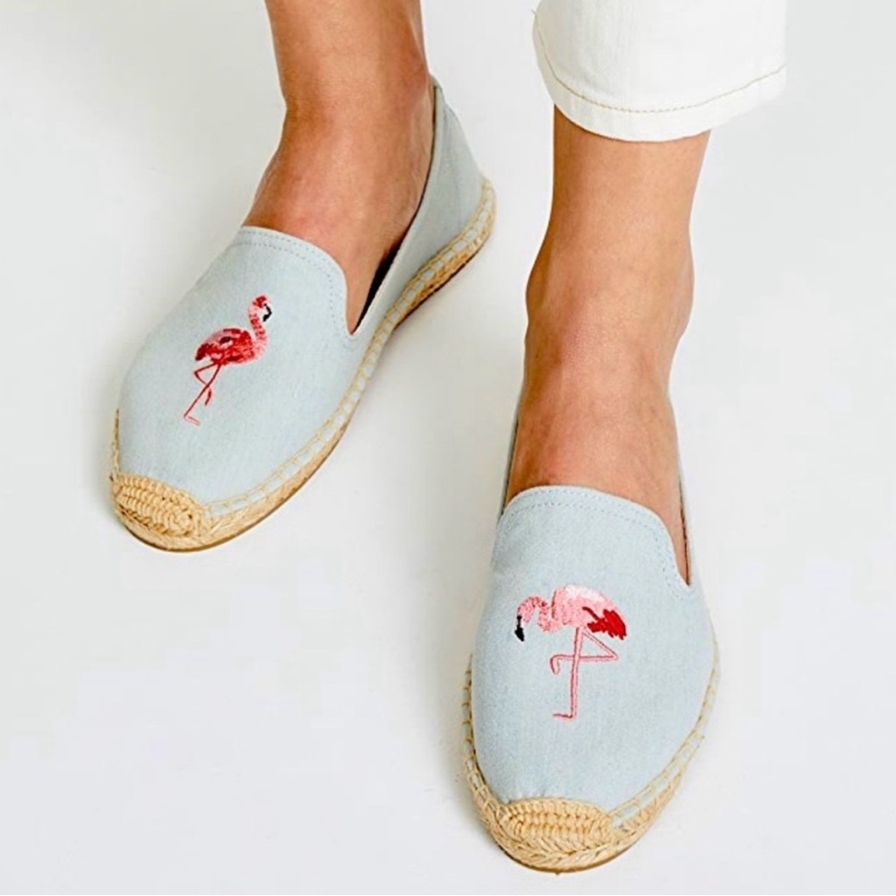 Saludos Light Blue Flamingo Espadrilles